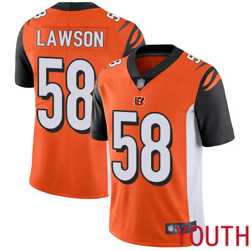 Cincinnati Bengals Limited Orange Youth Carl Lawson Alternate Jersey NFL Footballl #58 Vapor Untouchable->youth nfl jersey->Youth Jersey